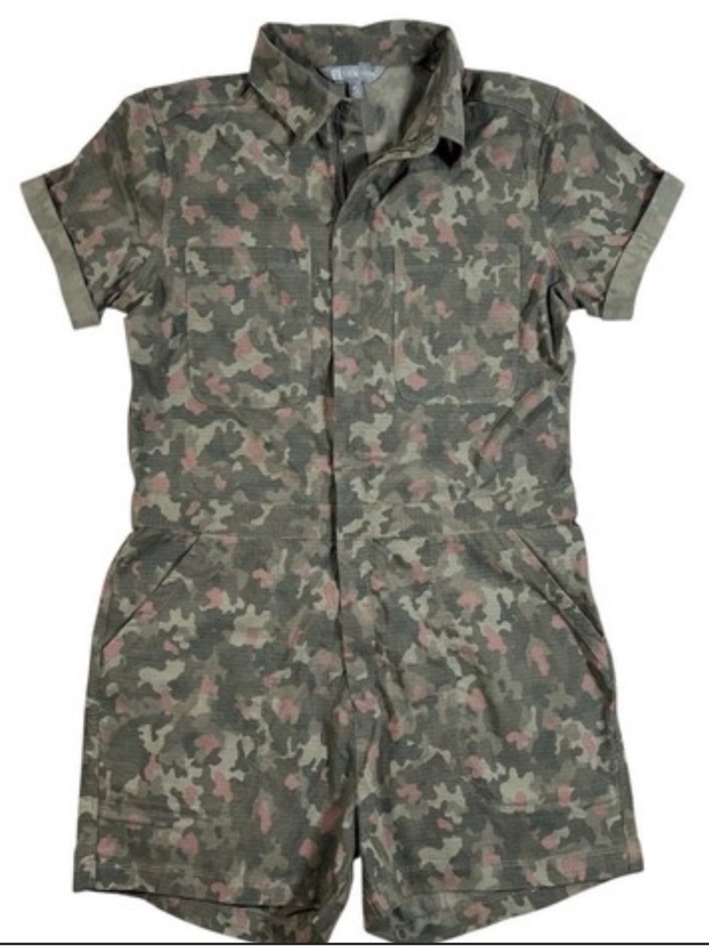 Title Nine Rosie Utility Ripstop Camo Shorts Romper